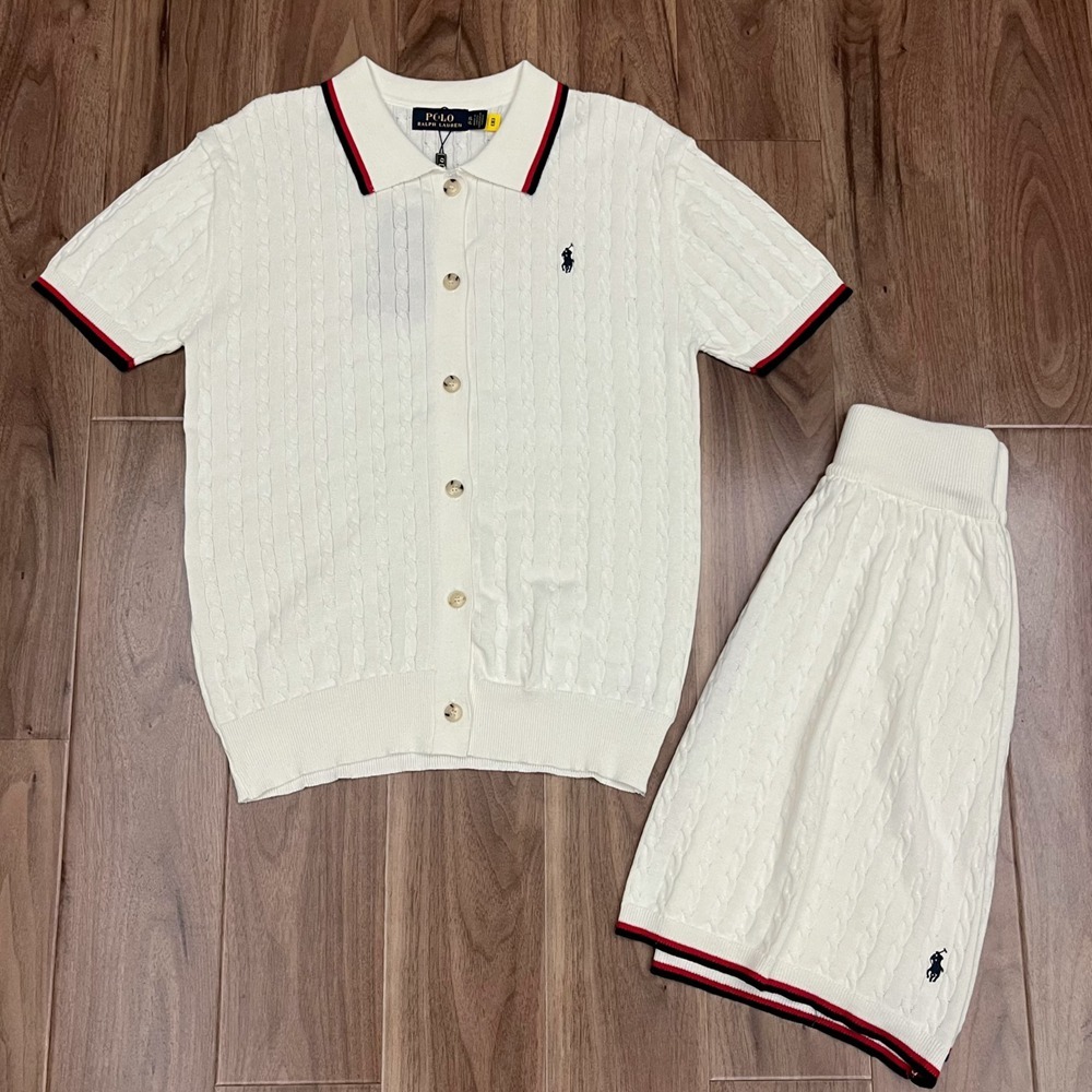 Polo Ralph Lauren Cable Knit Polo Top & Skirt Two Piece Set - Picture 2 of 9